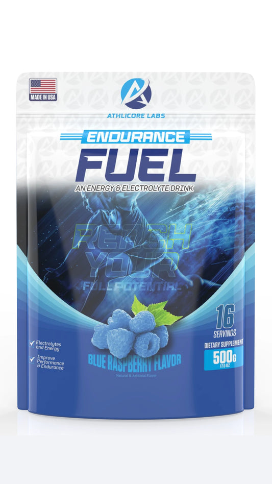 Front side of a pouch for Endurance Fuel, an energy and electrolyte drink mix.