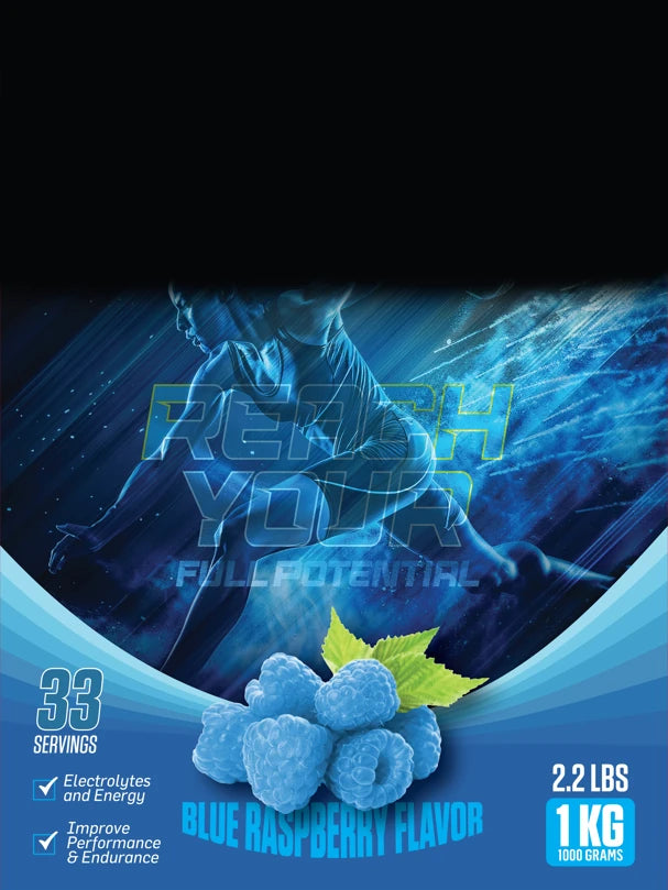 Stylized image of runner with slogan "Reach Your Full Potential" overlayed on it.
