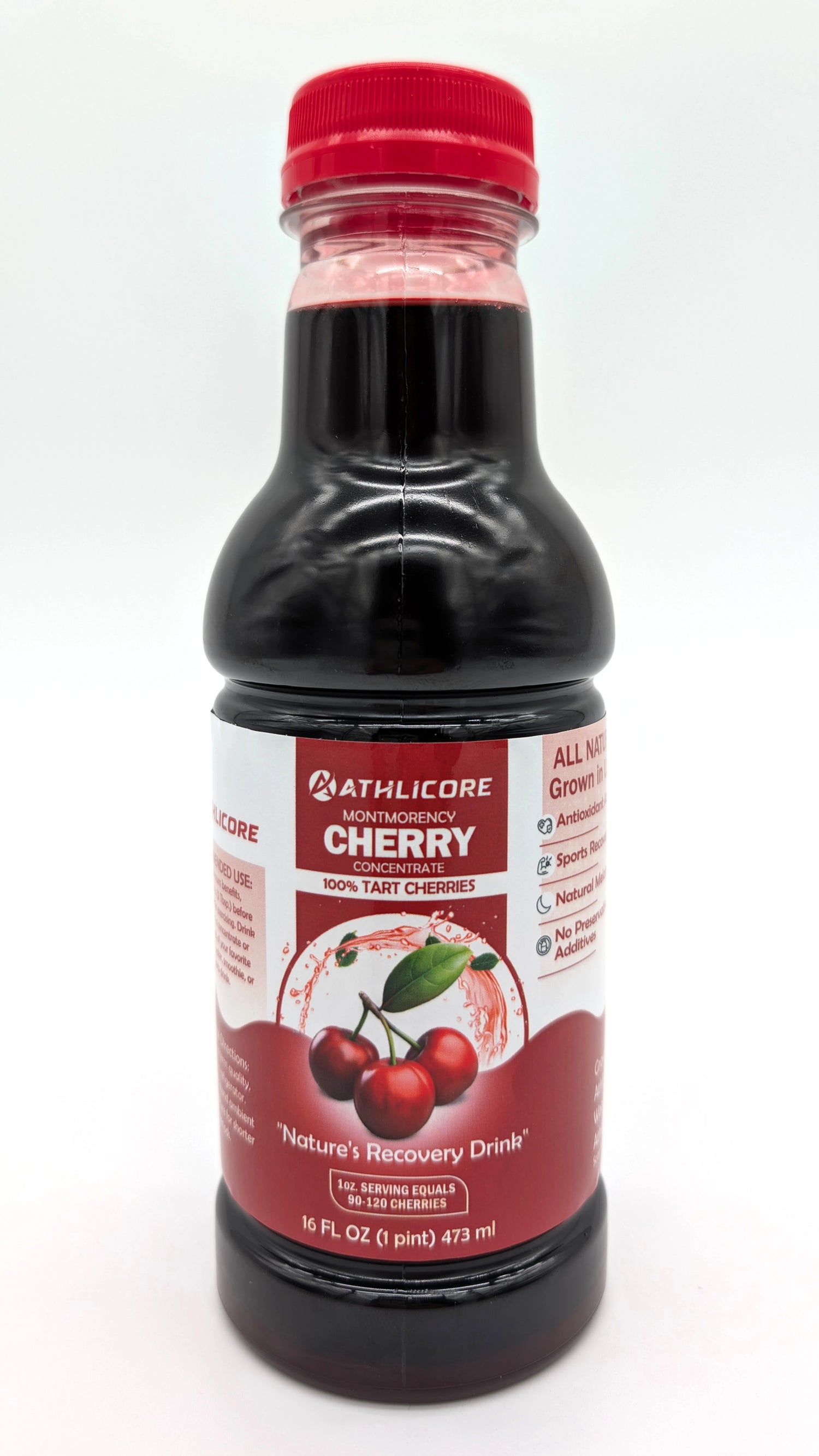16 ounce bottle of Athlicore Montmorency Cherry Juice Concentrate.